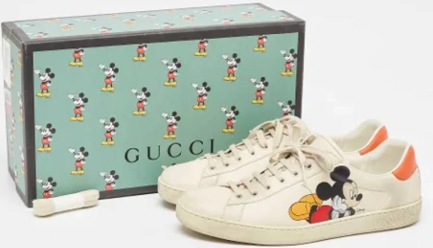 Gucci Vintage Pre-owned Leather sneakers White Heren