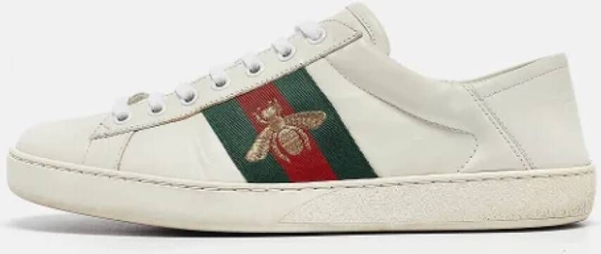 Gucci Vintage Pre-owned Leather sneakers White Heren