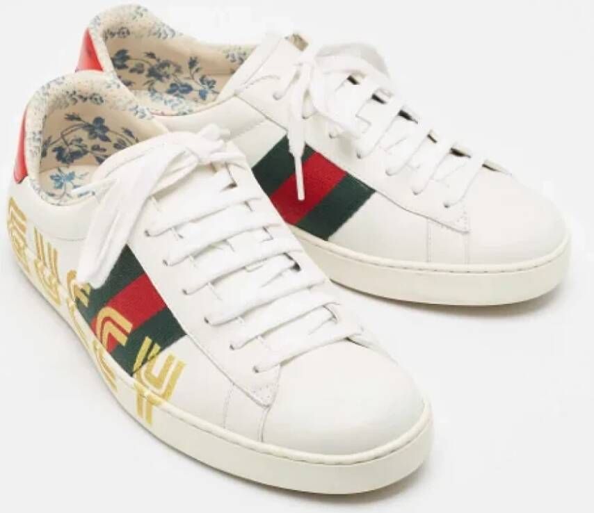 Gucci Vintage Pre-owned Leather sneakers White Heren