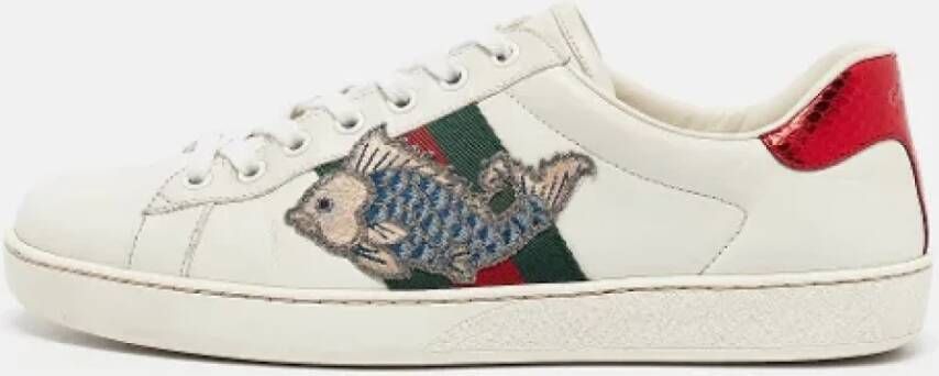Gucci Vintage Pre-owned Leather sneakers White Heren