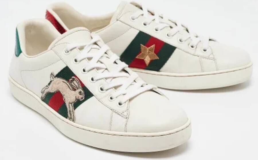 Gucci Vintage Pre-owned Leather sneakers White Heren