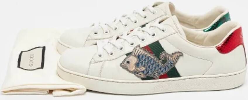 Gucci Vintage Pre-owned Leather sneakers White Heren