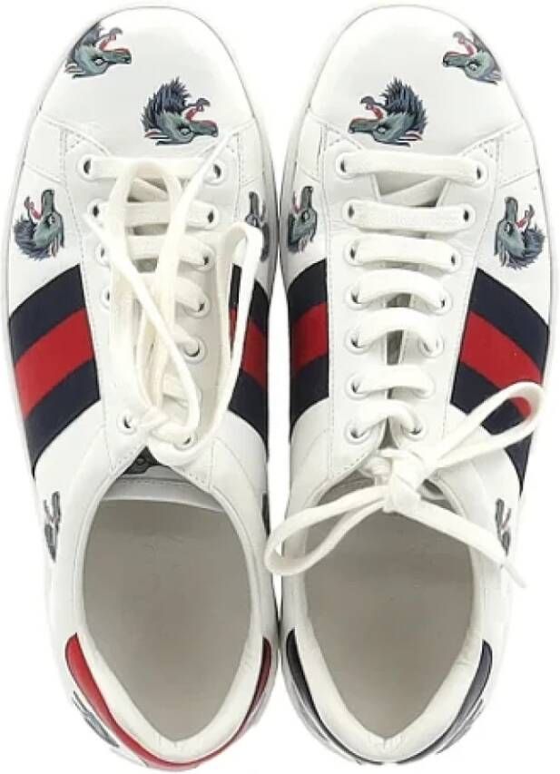 Gucci Vintage Pre-owned Leather sneakers White Heren