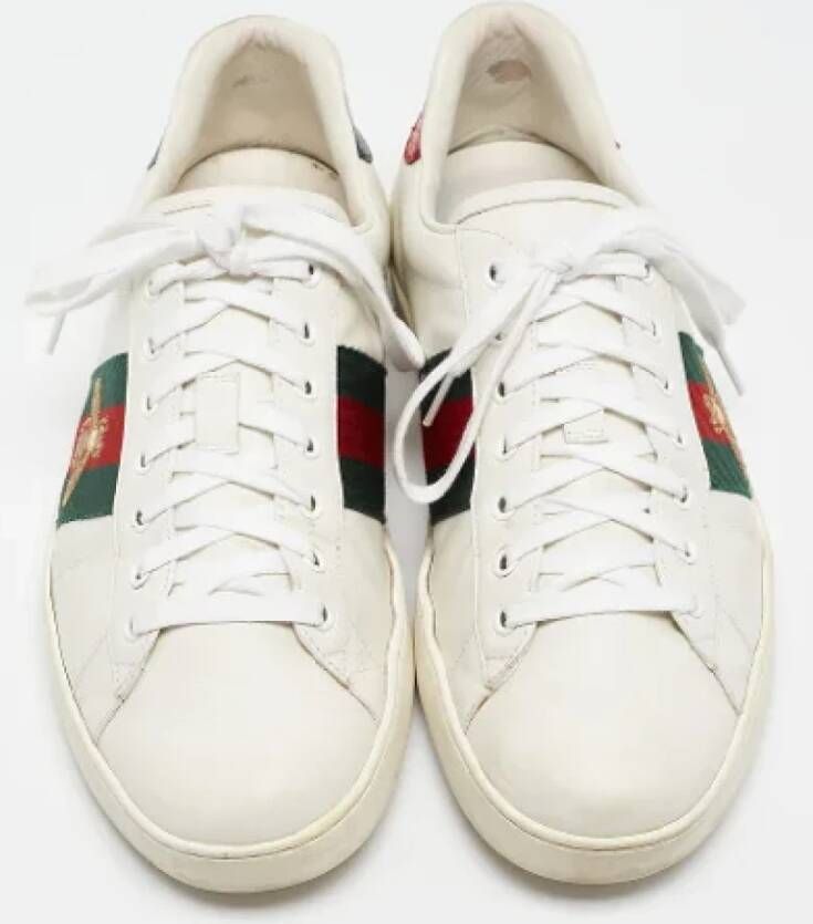 Gucci Vintage Pre-owned Leather sneakers White Heren
