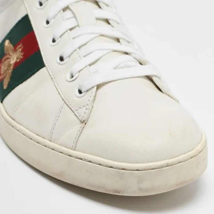Gucci Vintage Pre-owned Leather sneakers White Heren
