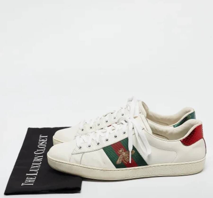 Gucci Vintage Pre-owned Leather sneakers White Heren