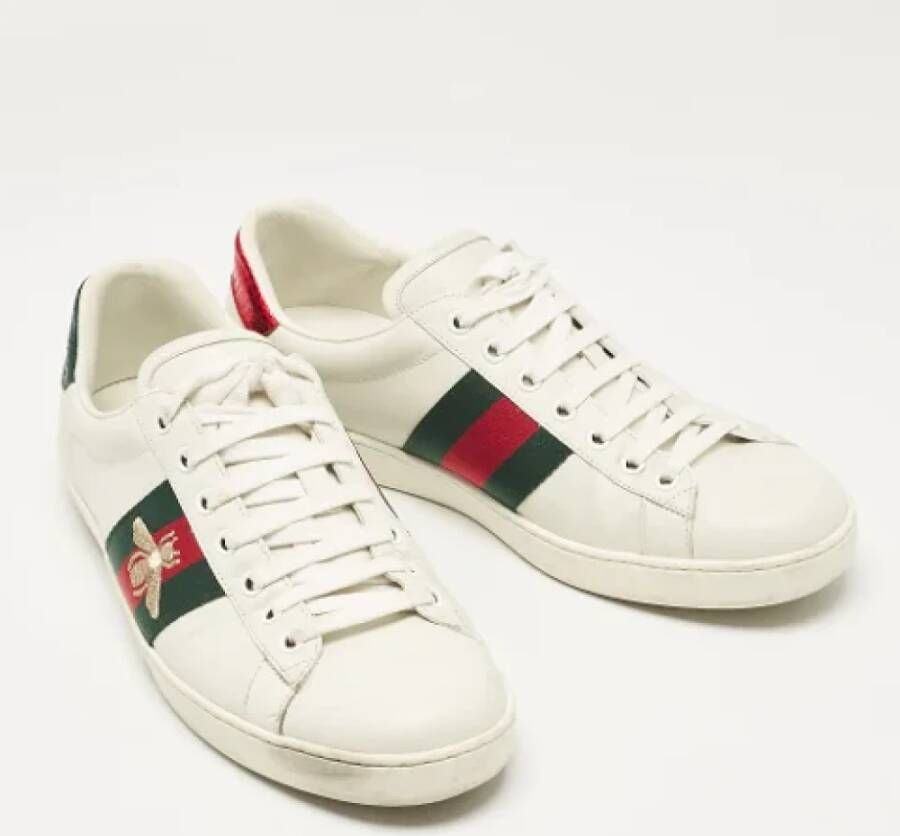 Gucci Vintage Pre-owned Leather sneakers White Heren