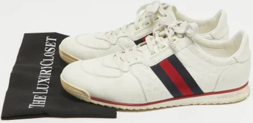 Gucci Vintage Pre-owned Leather sneakers White Heren