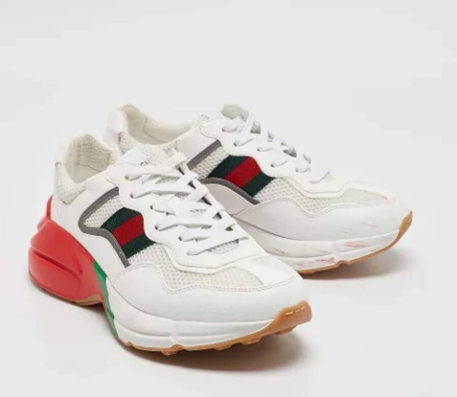 Gucci Vintage Pre-owned Leather sneakers White Heren