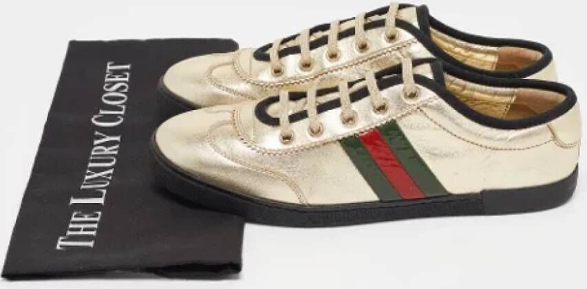 Gucci Vintage Pre-owned Leather sneakers Yellow Dames