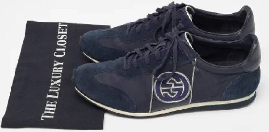 Gucci Vintage Pre-owned Nylon sneakers Blue Heren