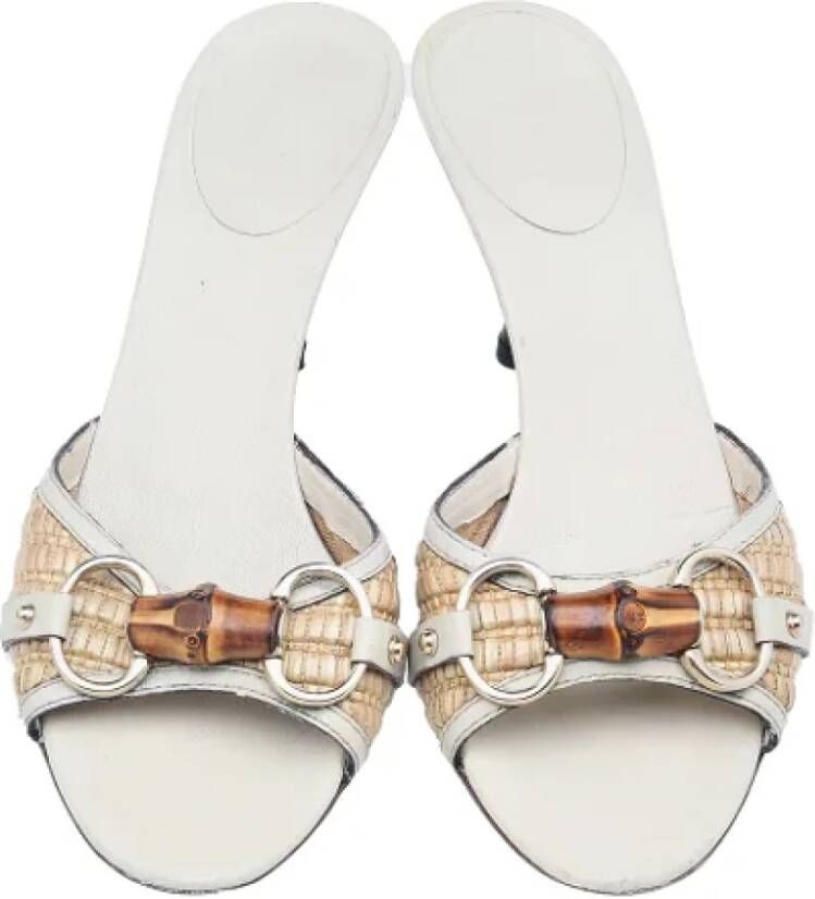 Gucci Vintage Pre-owned Raffia sandals Beige Dames