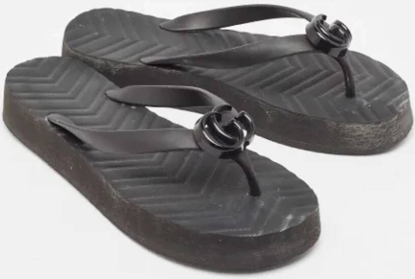 Gucci Vintage Pre-owned Rubber flats Black Dames