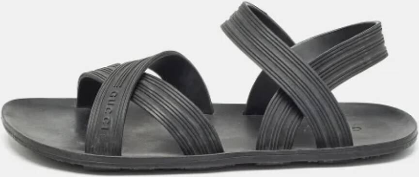 Gucci Vintage Pre-owned Rubber sandals Black Heren