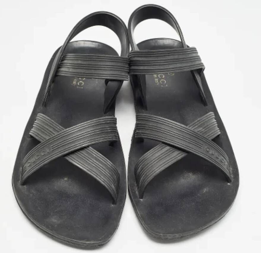 Gucci Vintage Pre-owned Rubber sandals Black Heren