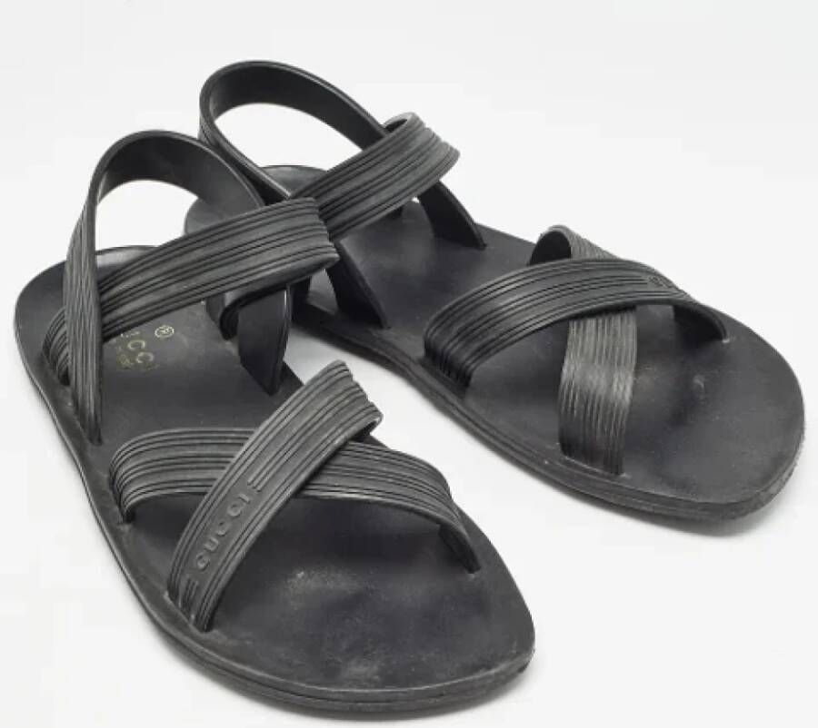 Gucci Vintage Pre-owned Rubber sandals Black Heren