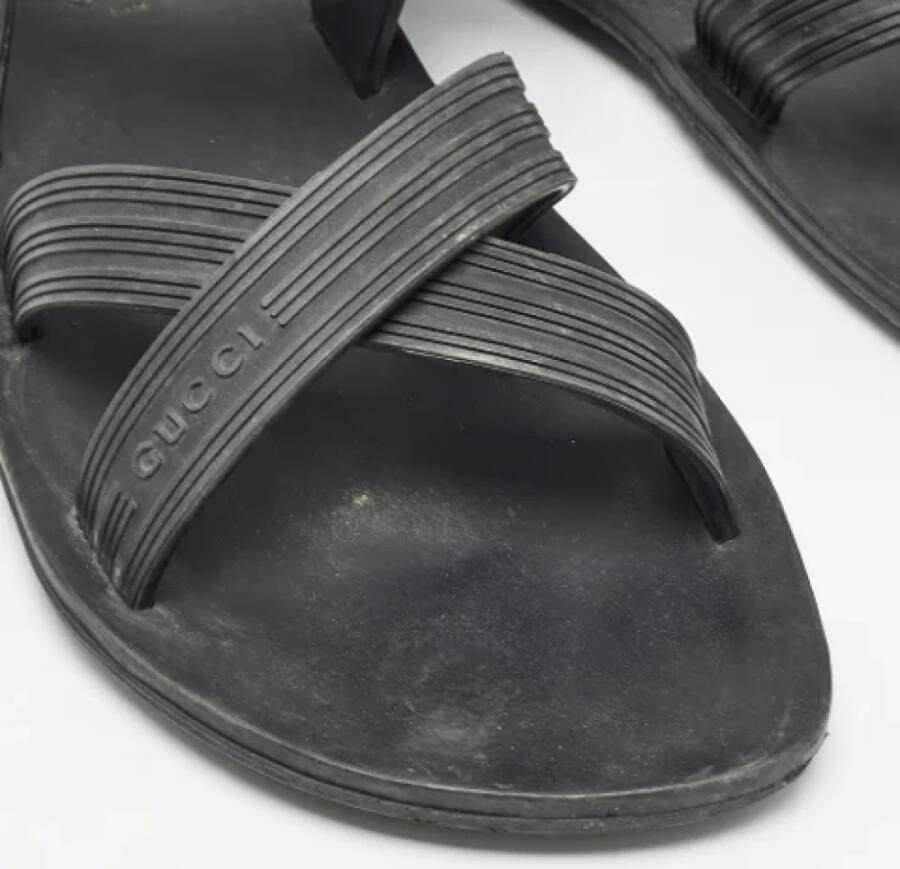 Gucci Vintage Pre-owned Rubber sandals Black Heren