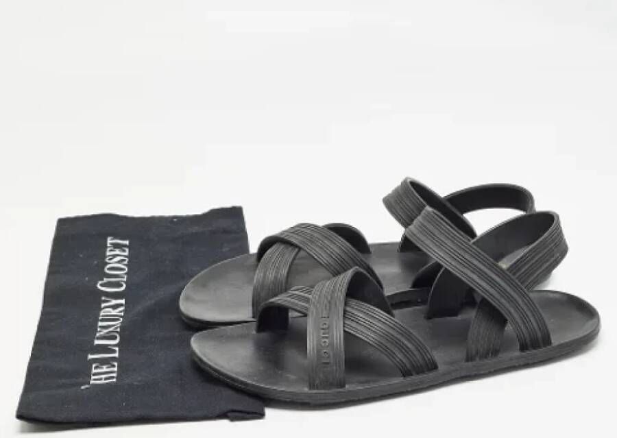 Gucci Vintage Pre-owned Rubber sandals Black Heren