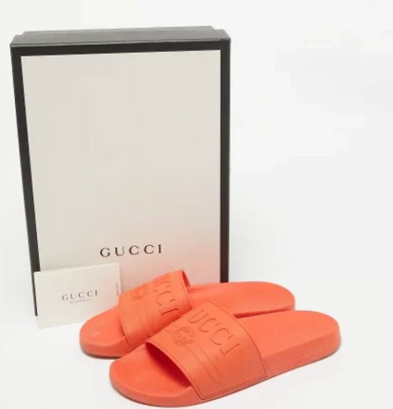 Gucci Vintage Pre-owned Rubber sandals Orange Dames