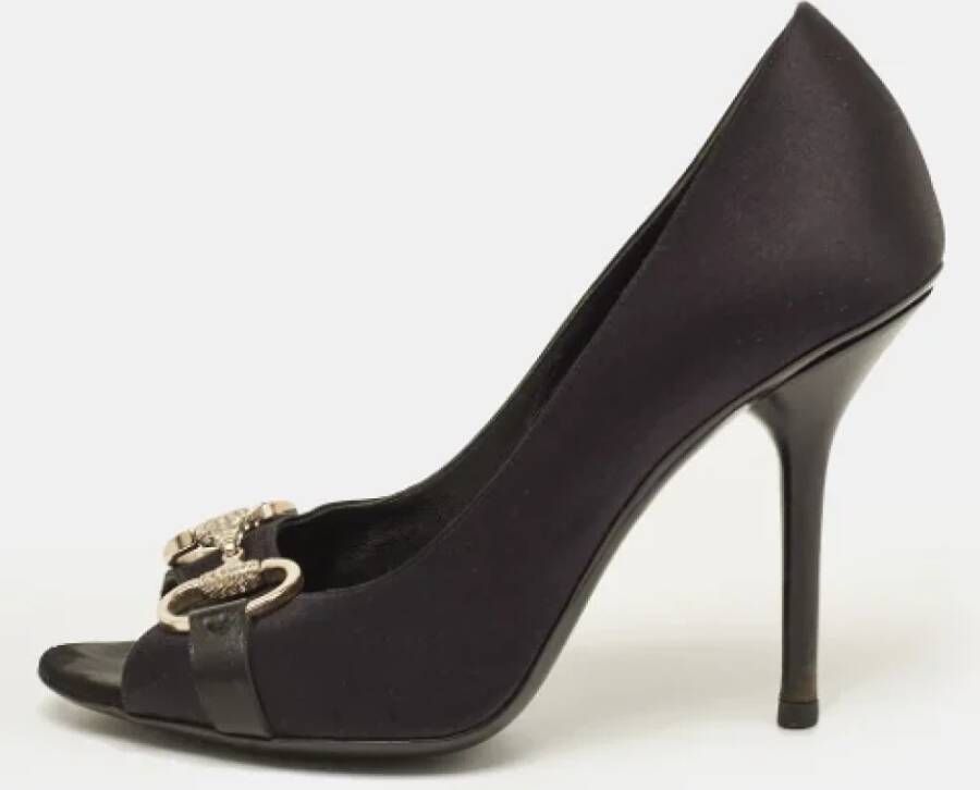 Gucci Vintage Pre-owned Satin heels Black Dames