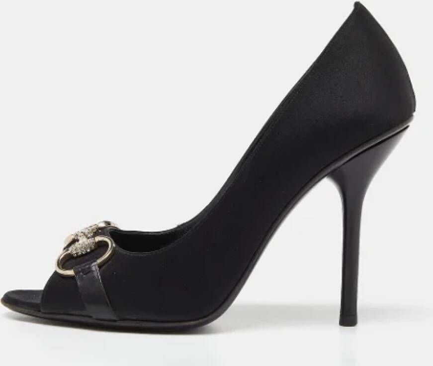 Gucci Vintage Pre-owned Satin heels Black Dames