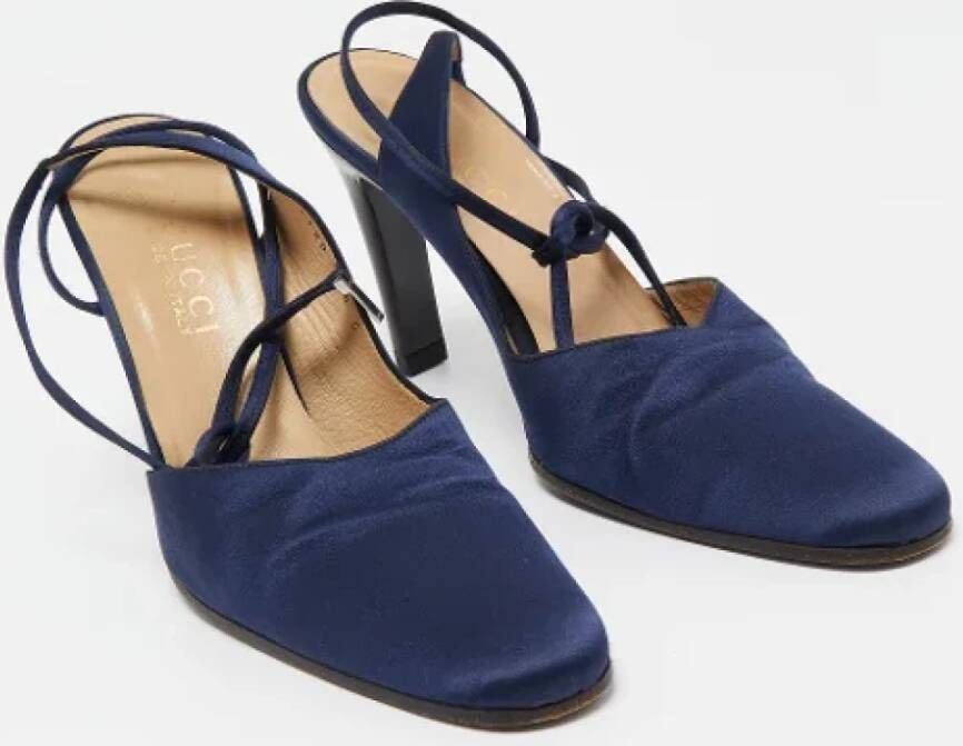 Gucci Vintage Pre-owned Satin heels Blue Dames