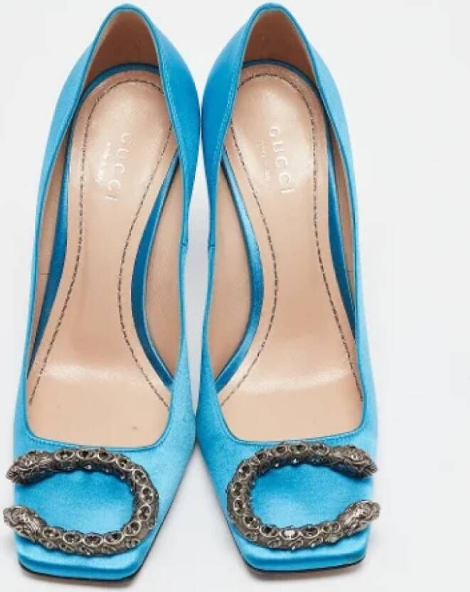 Gucci Vintage Pre-owned Satin heels Blue Dames