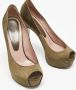 Gucci Vintage Pre-owned Satin heels Green Dames - Thumbnail 4