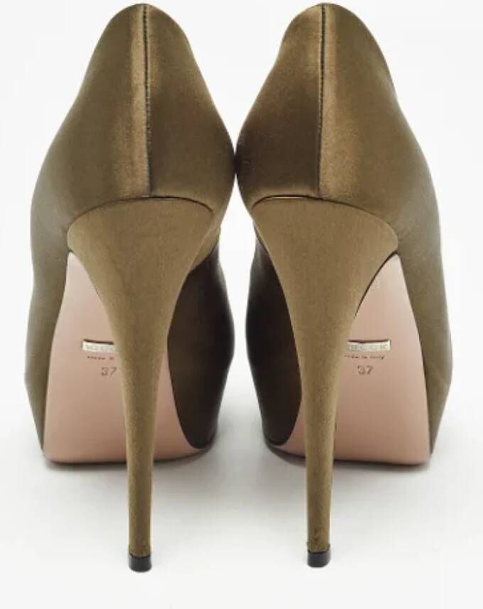 Gucci Vintage Pre-owned Satin heels Green Dames