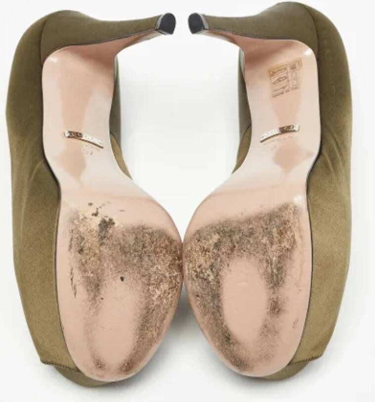 Gucci Vintage Pre-owned Satin heels Green Dames