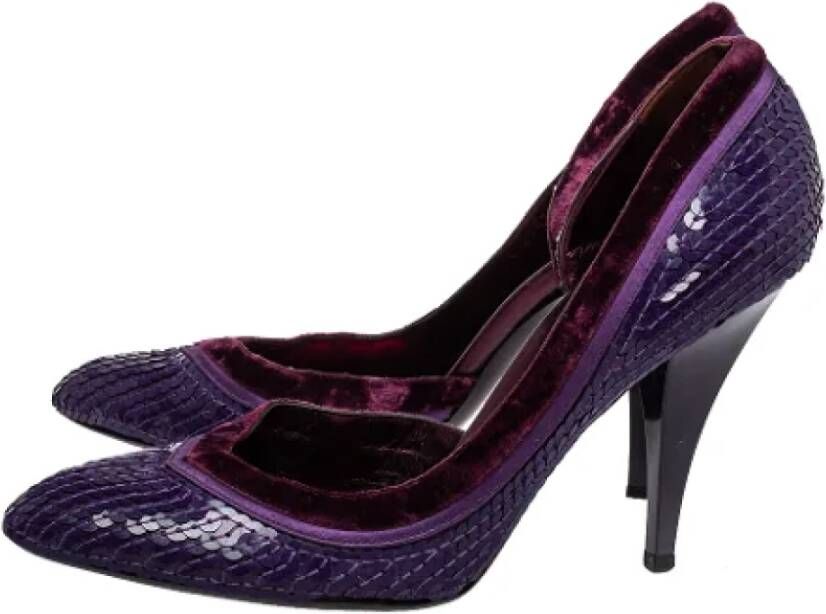 Gucci Vintage Pre-owned Satin heels Purple Dames