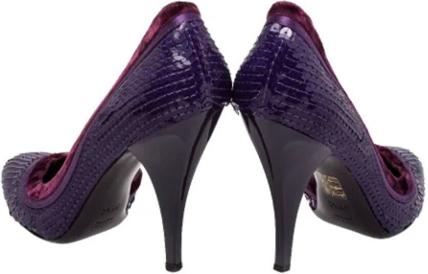 Gucci Vintage Pre-owned Satin heels Purple Dames