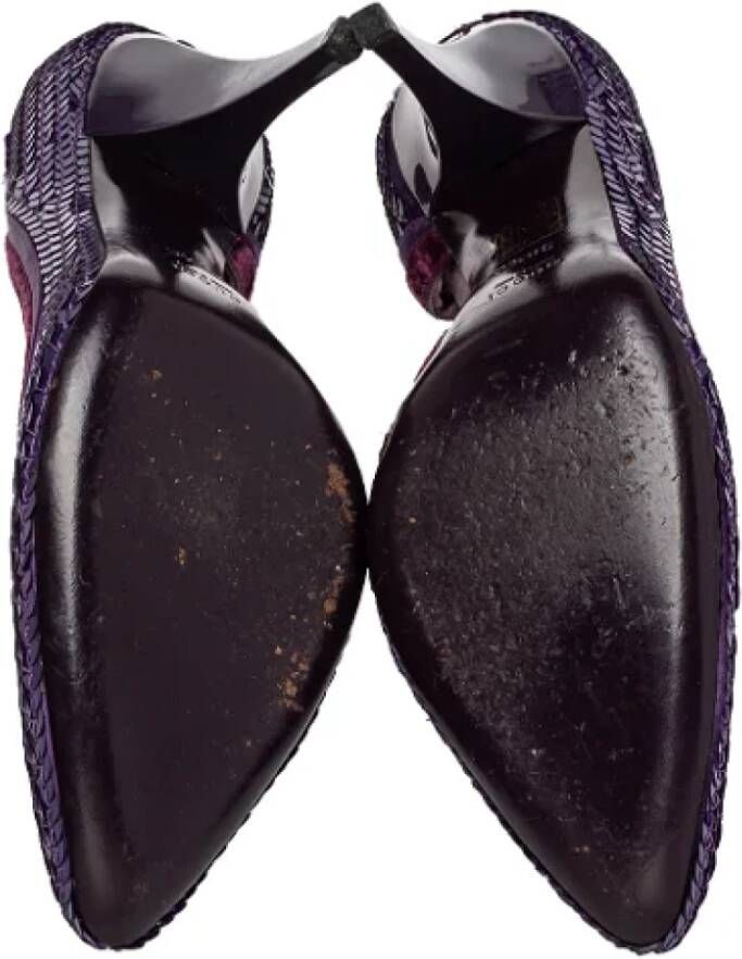 Gucci Vintage Pre-owned Satin heels Purple Dames