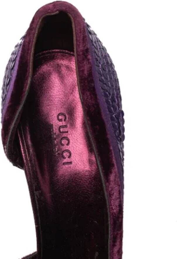Gucci Vintage Pre-owned Satin heels Purple Dames