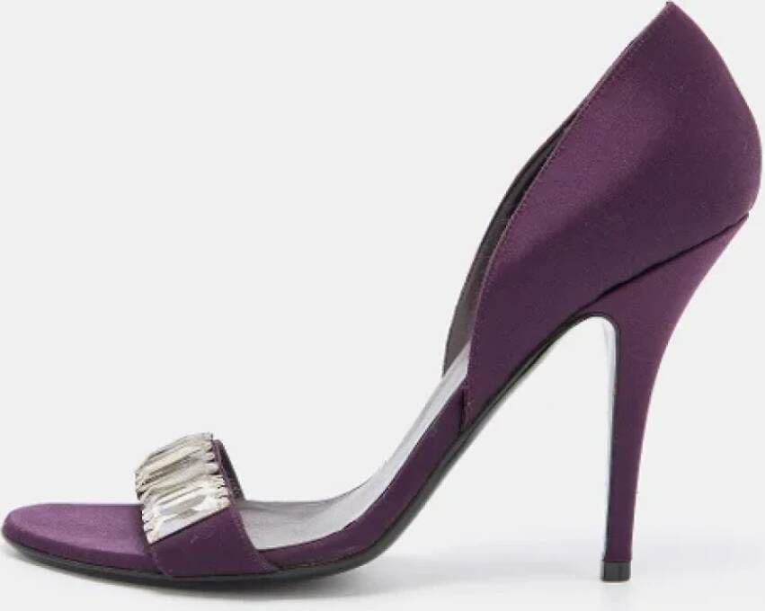 Gucci Vintage Pre-owned Satin heels Purple Dames