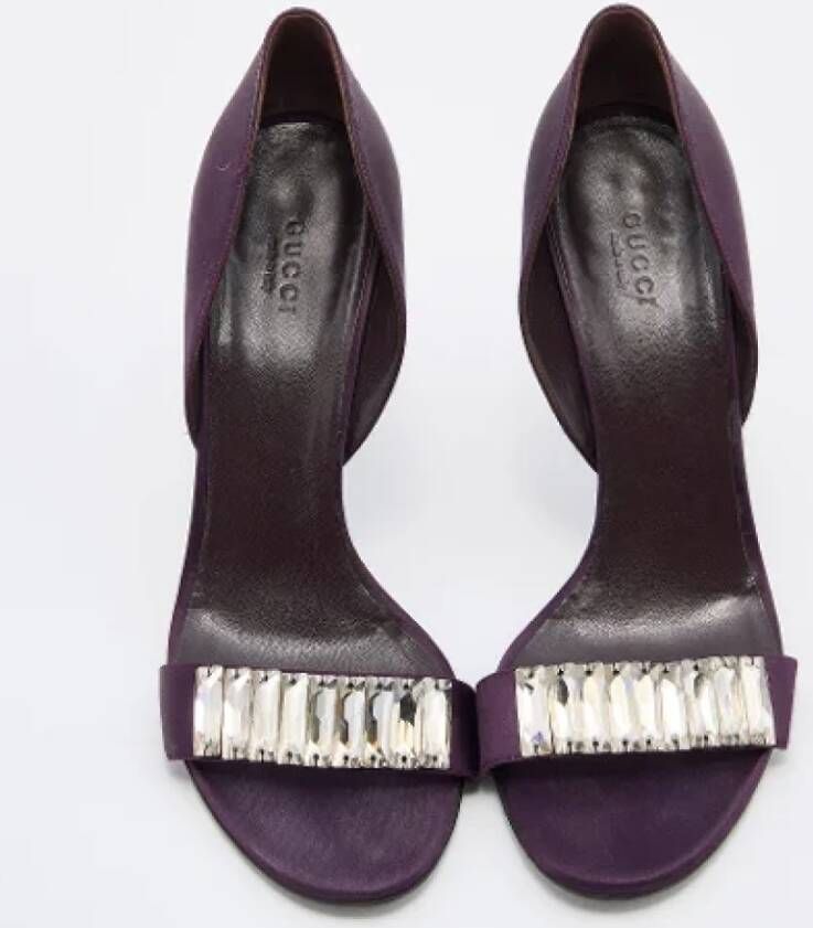 Gucci Vintage Pre-owned Satin heels Purple Dames