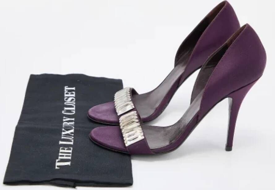 Gucci Vintage Pre-owned Satin heels Purple Dames