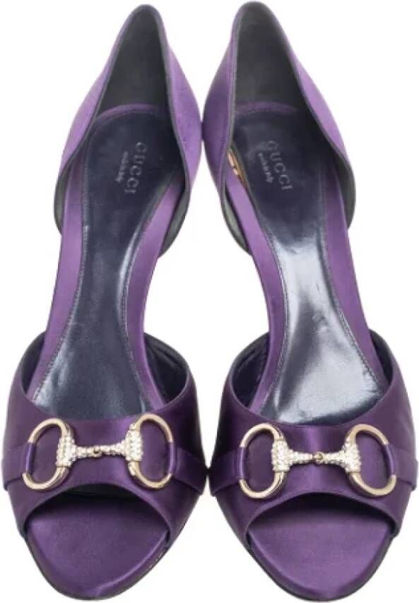 Gucci Vintage Pre-owned Satin heels Purple Dames