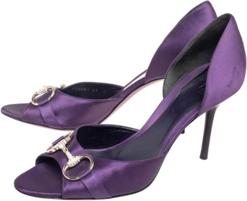 Gucci Vintage Pre-owned Satin heels Purple Dames