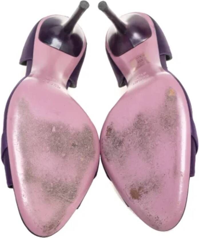 Gucci Vintage Pre-owned Satin heels Purple Dames