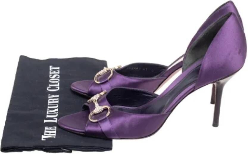 Gucci Vintage Pre-owned Satin heels Purple Dames