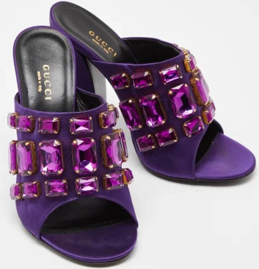 Gucci Vintage Pre-owned Satin mules Purple Dames