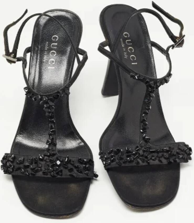 Gucci Vintage Pre-owned Satin sandals Black Dames