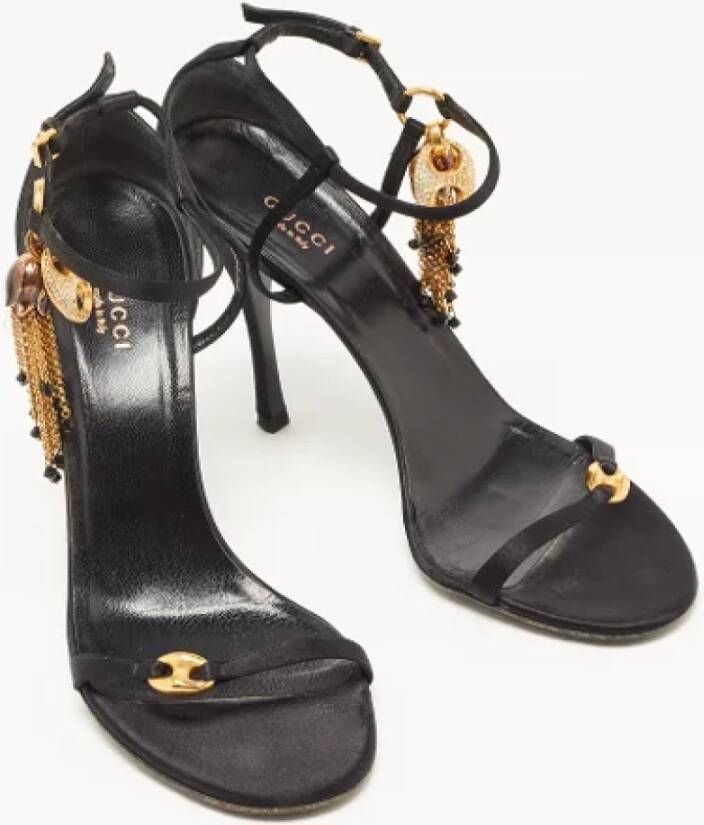 Gucci Vintage Pre-owned Satin sandals Black Dames