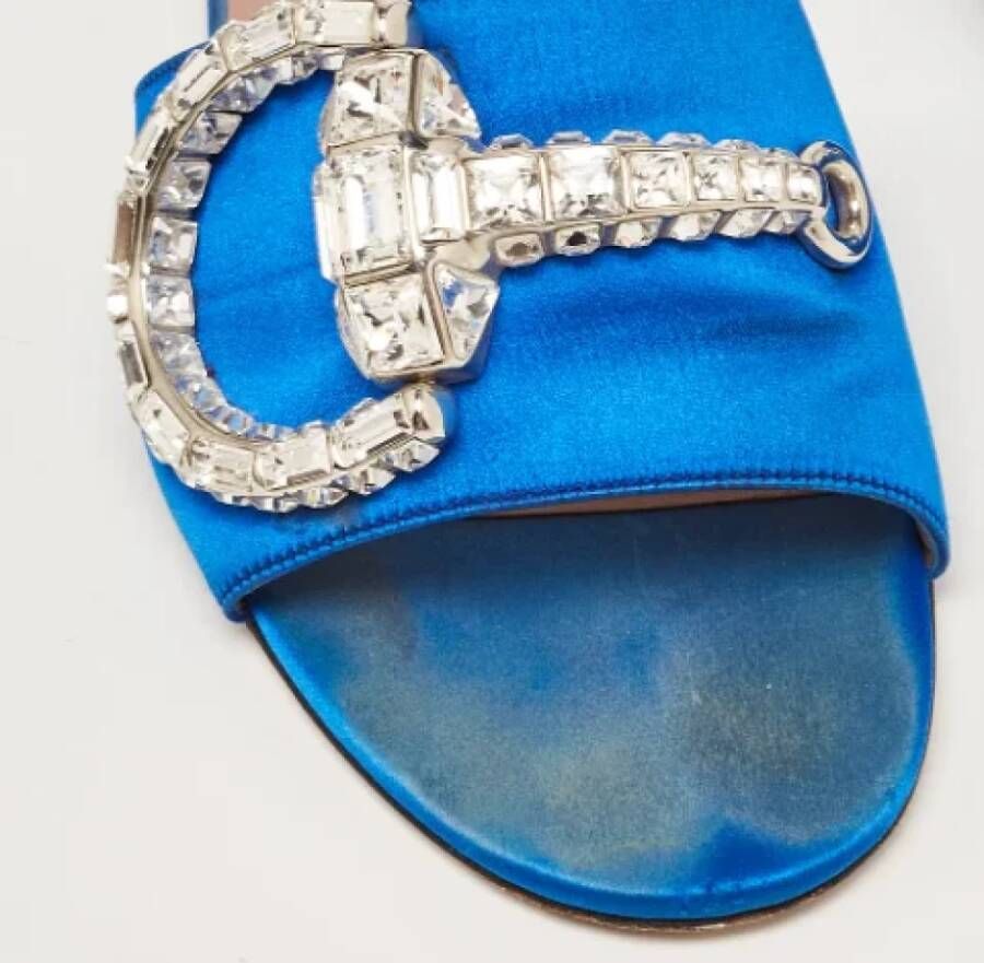 Gucci Vintage Pre-owned Satin sandals Blue Dames