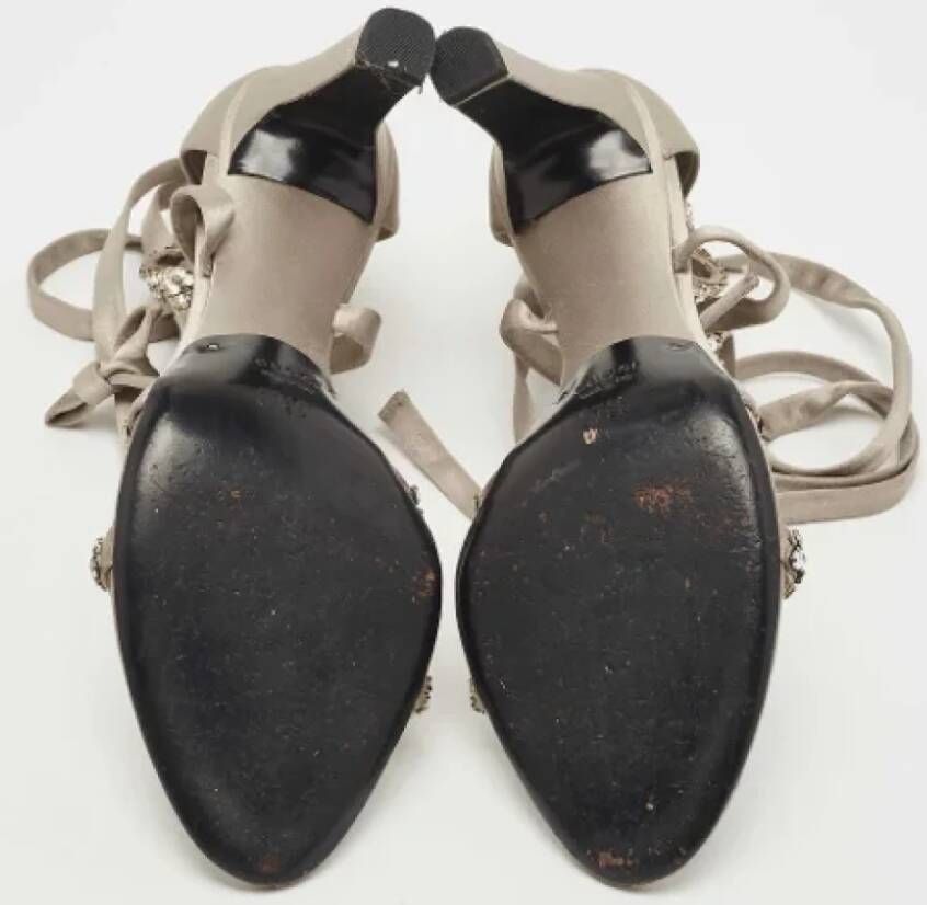 Gucci Vintage Pre-owned Satin sandals Gray Dames