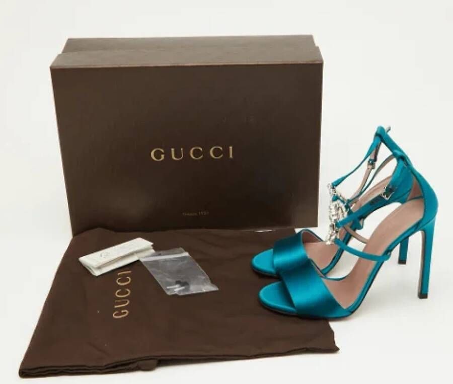 Gucci Vintage Pre-owned Satin sandals Green Dames