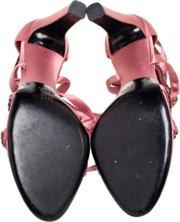 Gucci Vintage Pre-owned Satin sandals Pink Dames