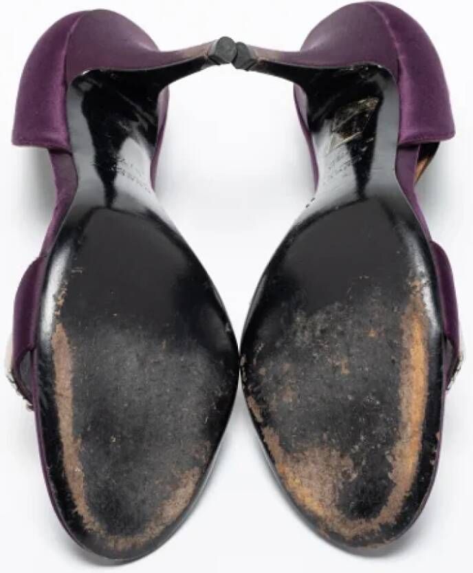 Gucci Vintage Pre-owned Satin sandals Purple Dames