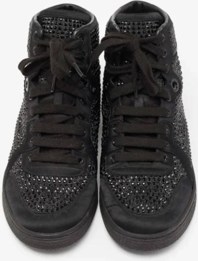 Gucci Vintage Pre-owned Satin sneakers Black Dames